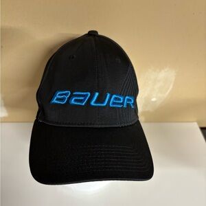 New Era Black Hat With Bauer Embroidered Size Medium/Large